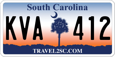 SC license plate KVA412