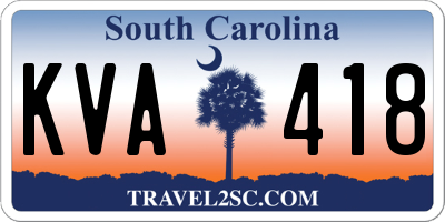 SC license plate KVA418