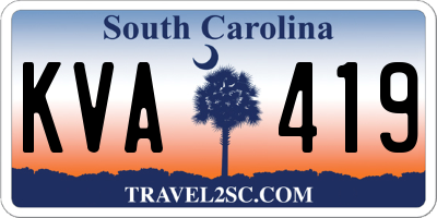 SC license plate KVA419