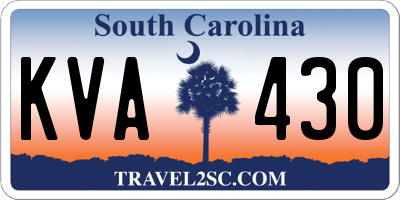 SC license plate KVA430