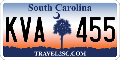 SC license plate KVA455