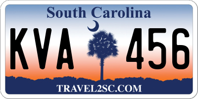 SC license plate KVA456