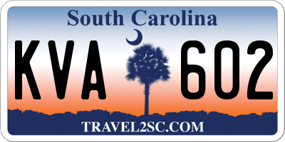 SC license plate KVA602