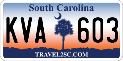 SC license plate KVA603