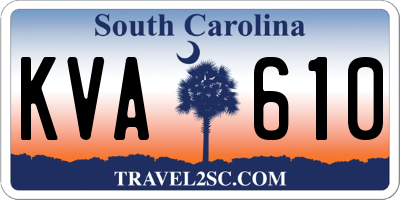 SC license plate KVA610