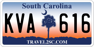 SC license plate KVA616