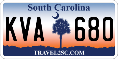 SC license plate KVA680