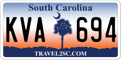 SC license plate KVA694