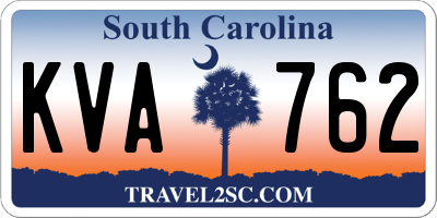 SC license plate KVA762