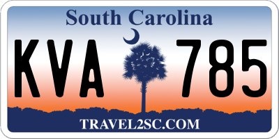 SC license plate KVA785