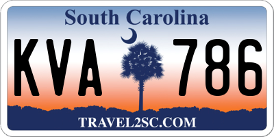 SC license plate KVA786
