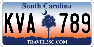 SC license plate KVA789