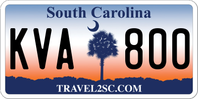 SC license plate KVA800