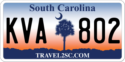 SC license plate KVA802