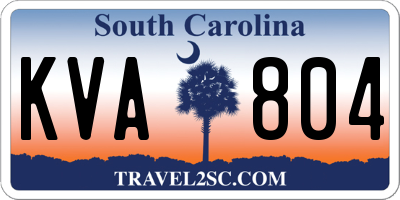 SC license plate KVA804