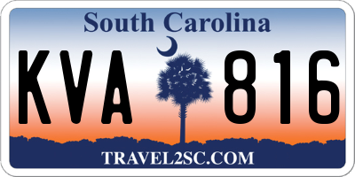 SC license plate KVA816