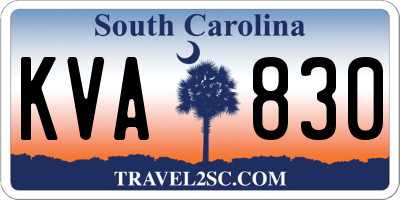 SC license plate KVA830