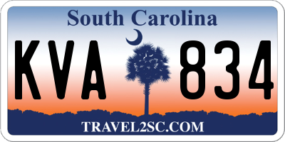 SC license plate KVA834