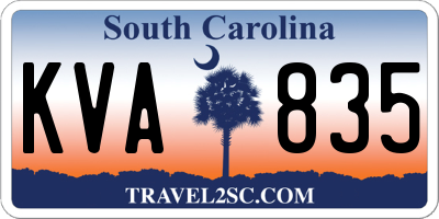 SC license plate KVA835