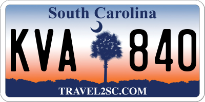 SC license plate KVA840