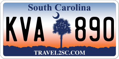 SC license plate KVA890