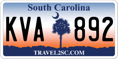 SC license plate KVA892