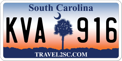SC license plate KVA916