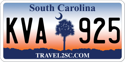 SC license plate KVA925