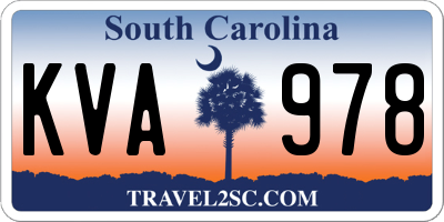 SC license plate KVA978