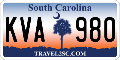 SC license plate KVA980