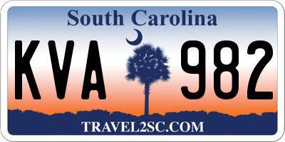 SC license plate KVA982
