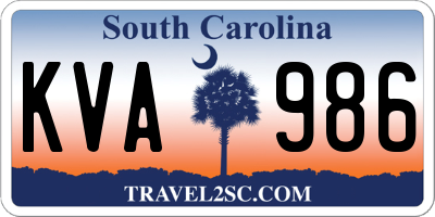 SC license plate KVA986