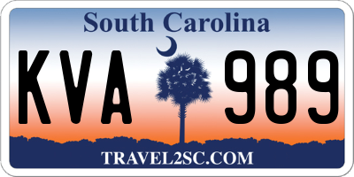 SC license plate KVA989
