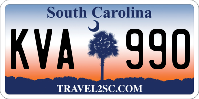 SC license plate KVA990