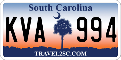 SC license plate KVA994