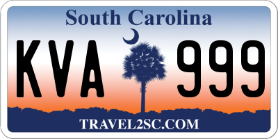 SC license plate KVA999