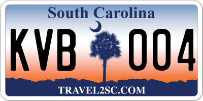 SC license plate KVB004