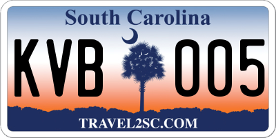 SC license plate KVB005
