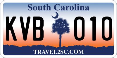 SC license plate KVB010