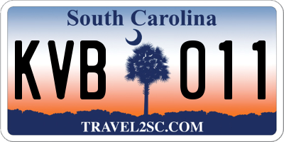 SC license plate KVB011