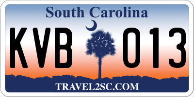 SC license plate KVB013
