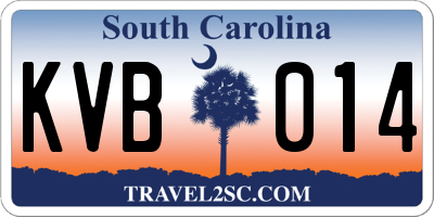 SC license plate KVB014