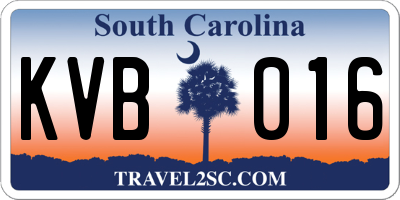SC license plate KVB016