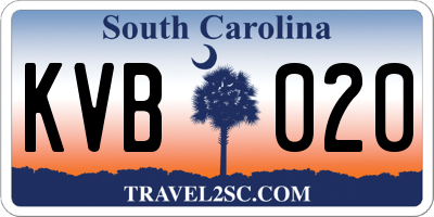 SC license plate KVB020