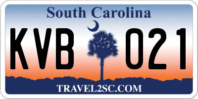 SC license plate KVB021