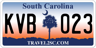 SC license plate KVB023