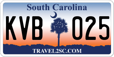 SC license plate KVB025