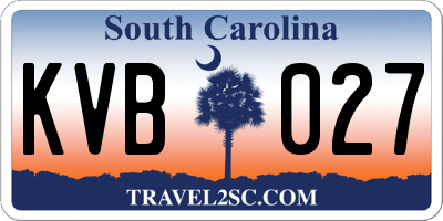 SC license plate KVB027