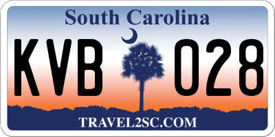 SC license plate KVB028