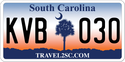 SC license plate KVB030